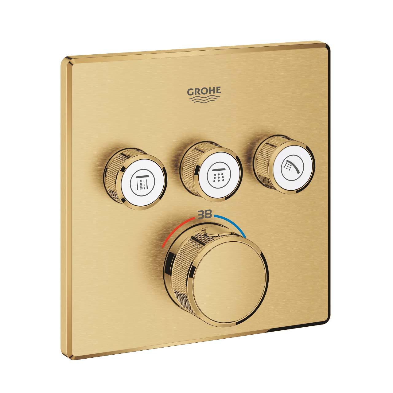 Mặt điều khiển sen tắm ổn nhiệt Grohtherm SmartControl vuông 3 chế độ GROHE 29126000 - 14