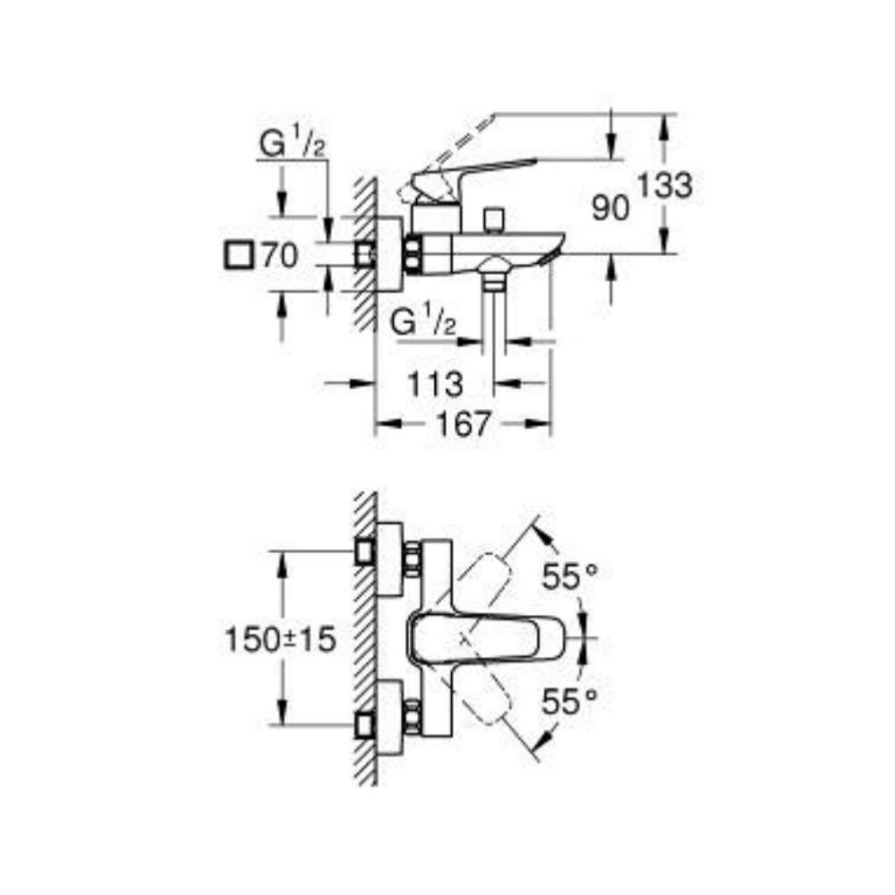 Củ sen tắm nóng lạnh Cubeo GROHE 1018130000
