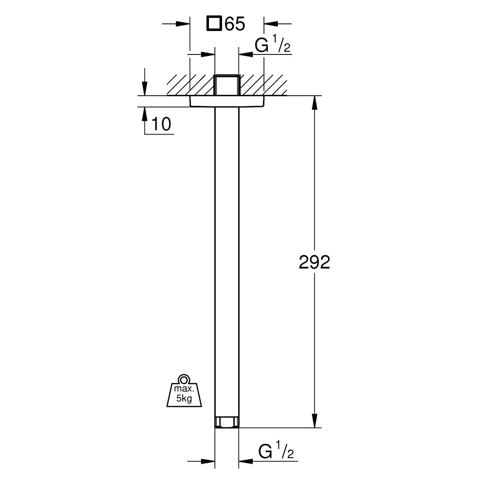 Cần nối bát sen gắn trần Rainshower GROHE 27484000 - 2