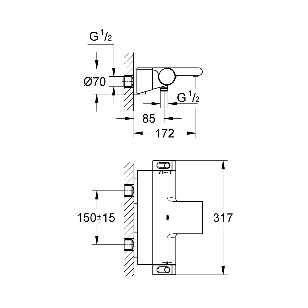 Củ sen tắm nhiệt độ Grohtherm 2000 GROHE 34464001 - 2