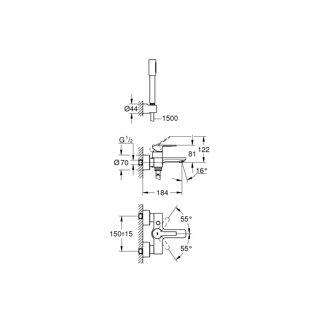 Bộ sen tắm nóng lạnh Lineare GROHE 33850001 - 2
