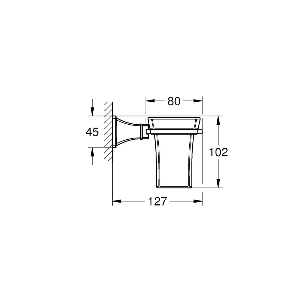 Bộ giá và ly sứ gắn tường Grandera Grohe 40626IG0 - 3