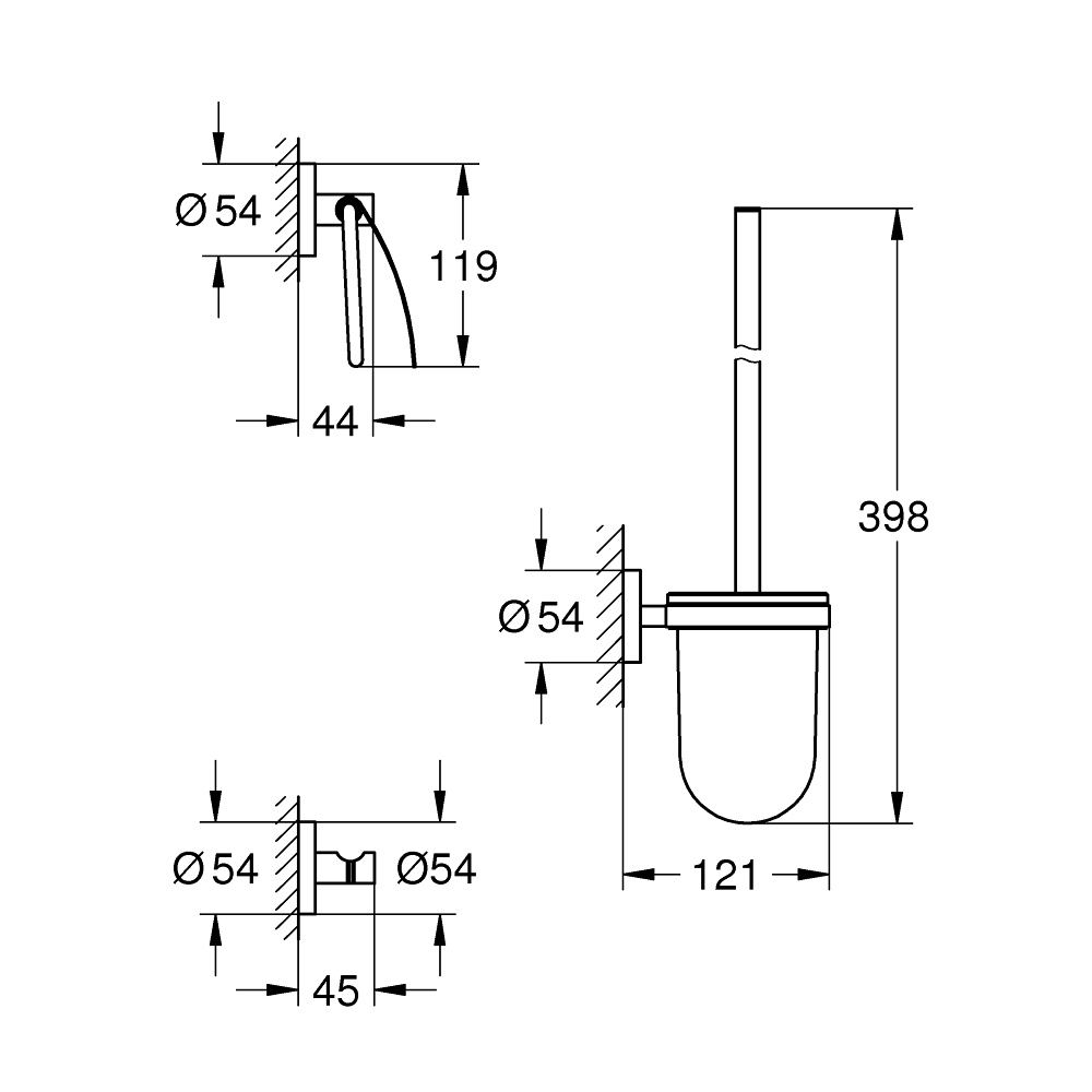 Bộ phụ kiện phòng tắm 3in1 Essentials GROHE 40407001 - 2