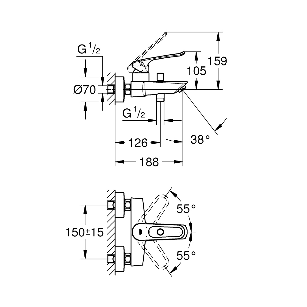 Củ sen tắm nóng lạnh Eurosmart GROHE 25241003