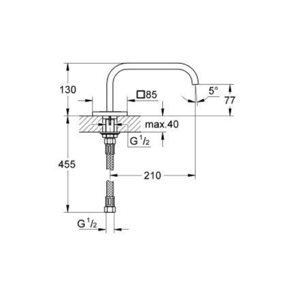 Vòi xả bồn tắm 1 lỗ Allure F-Digital GROHE 13315000 - 2