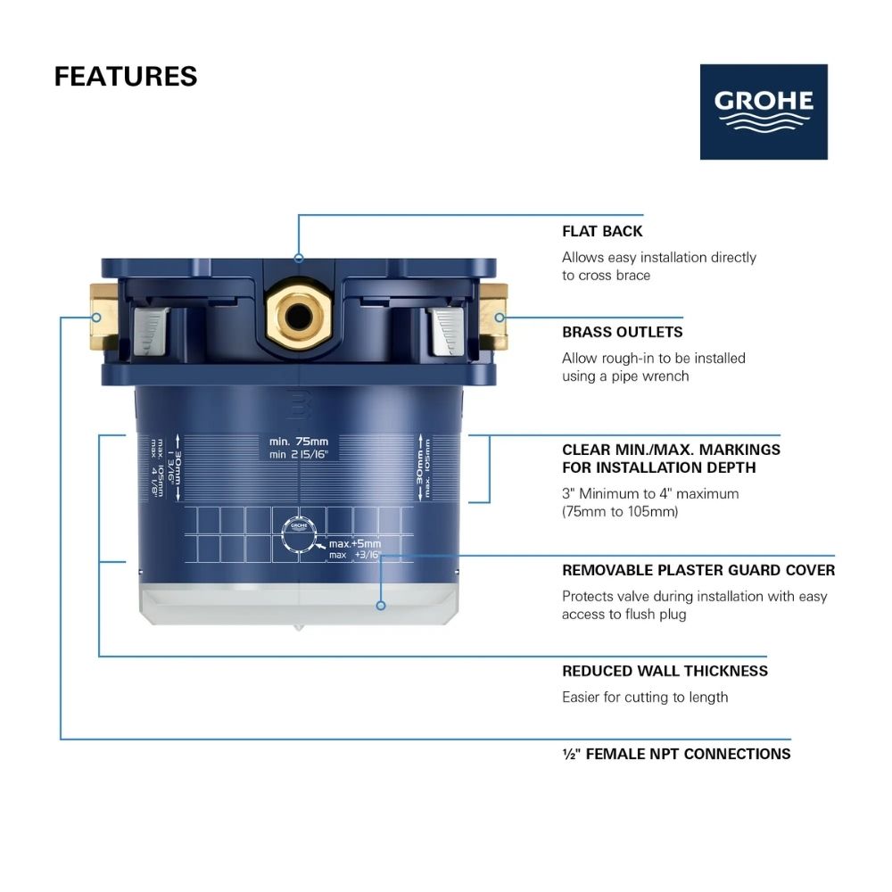 Hộp lắp đặt âm tường Rapido GROHE 35601000 - 14