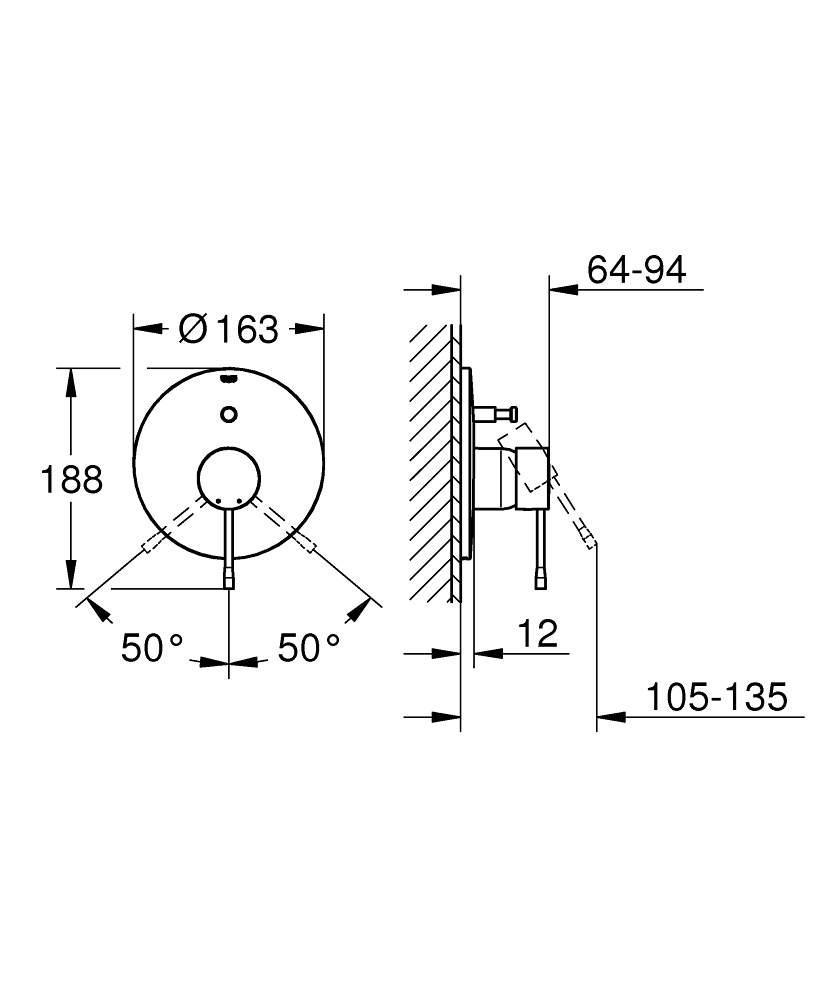 Mặt nạ cho bộ trộn âm 2 chế độ Essencen GROHE 19285GL1