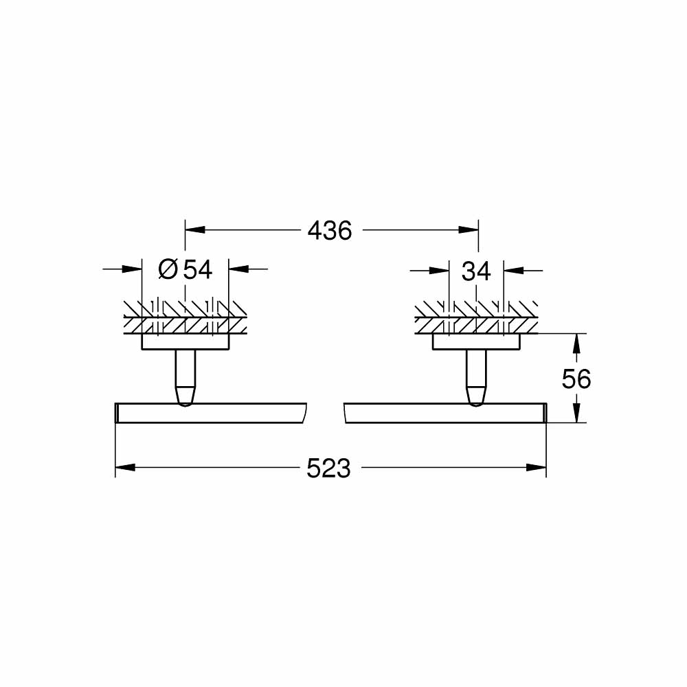 Thanh treo khăn đơn Bau Cosmopolitan GROHE 40459001 - 2