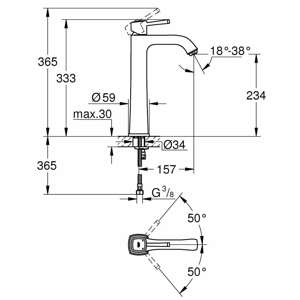 Vòi chậu Grandera XL-Size GROHE 23313IG0 - 3