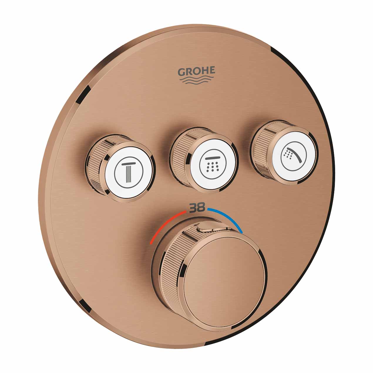 Mặt điều khiển sen tắm ổn nhiệt Grohtherm SmartControl tròn 3 chế độ GROHE 29121000 - 7
