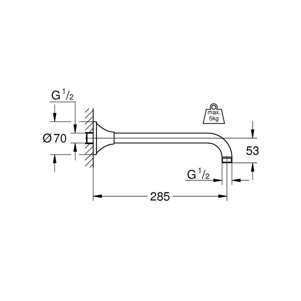 Thanh nối bát sen 285mm Rainshower Grandera GROHE 27986IG0 - 3
