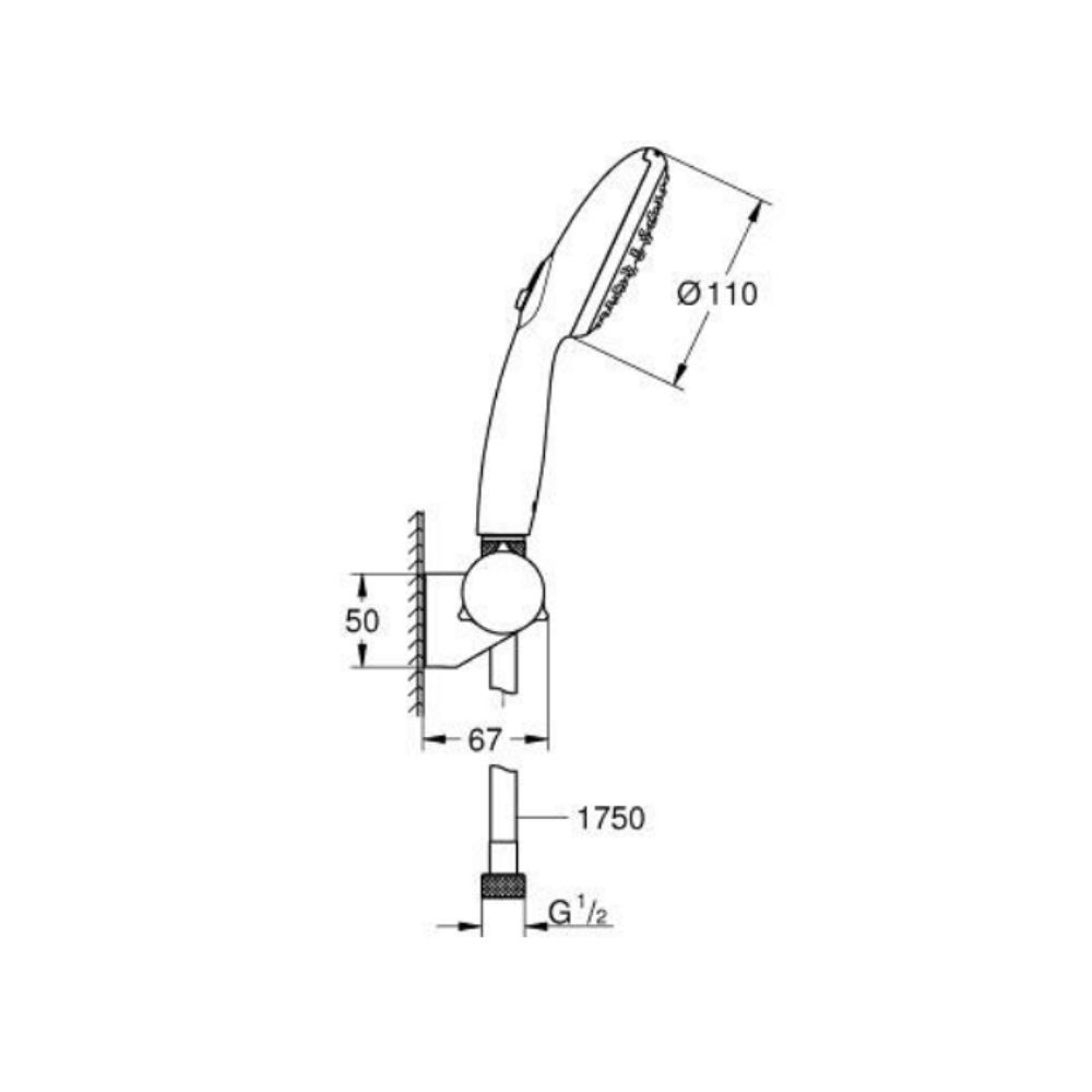 Bộ tay sen tắm 2 chế độ Tempesta 110 GROHE 27601003 - 2