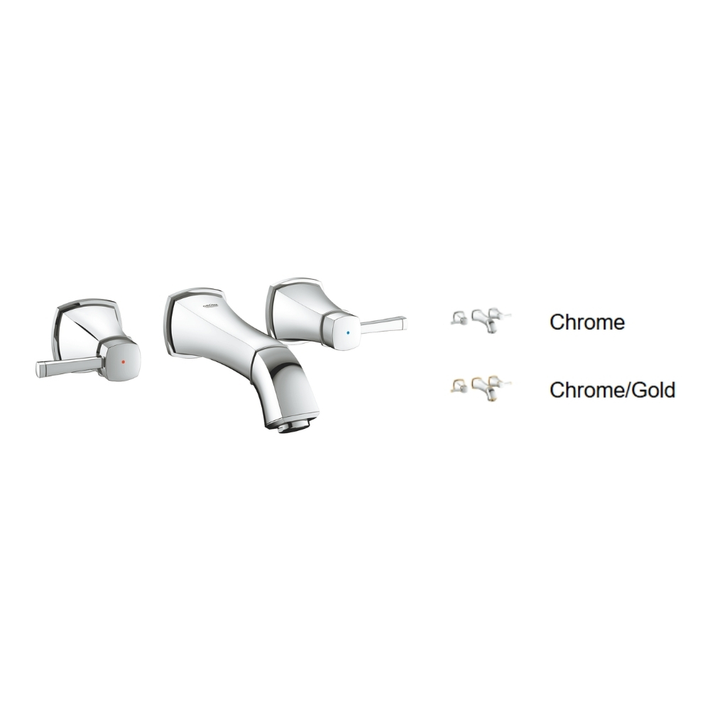 Vòi chậu nóng lạnh gắn tường 3 lỗ Grandera GROHE 20414000