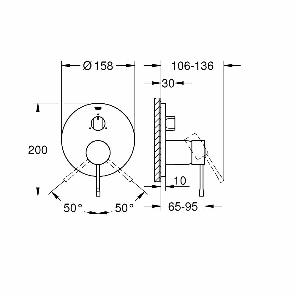 Van nhiệt độ kèm chuyển hướng 3 đường Essence GROHE 24092001