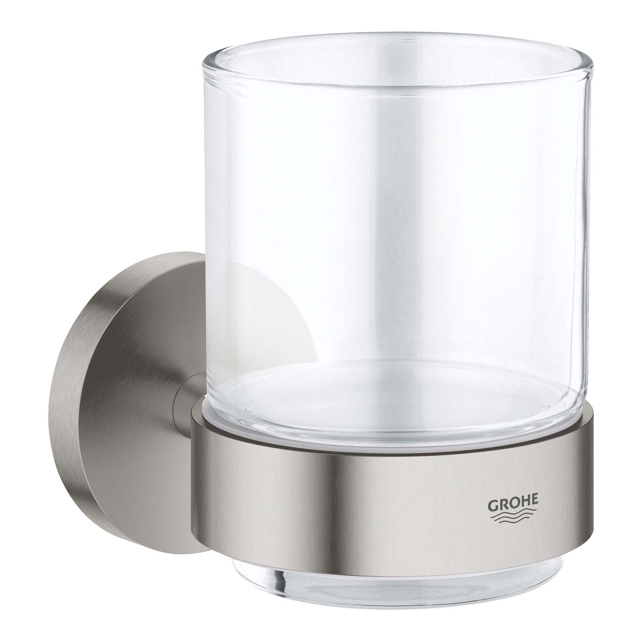 Bộ giá và ly thủy tinh gắn tường Essentials GROHE 40447001