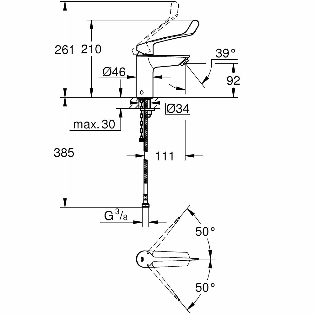 Vòi chậu nóng lạnh Eurosmart GROHE 23984003 - 2