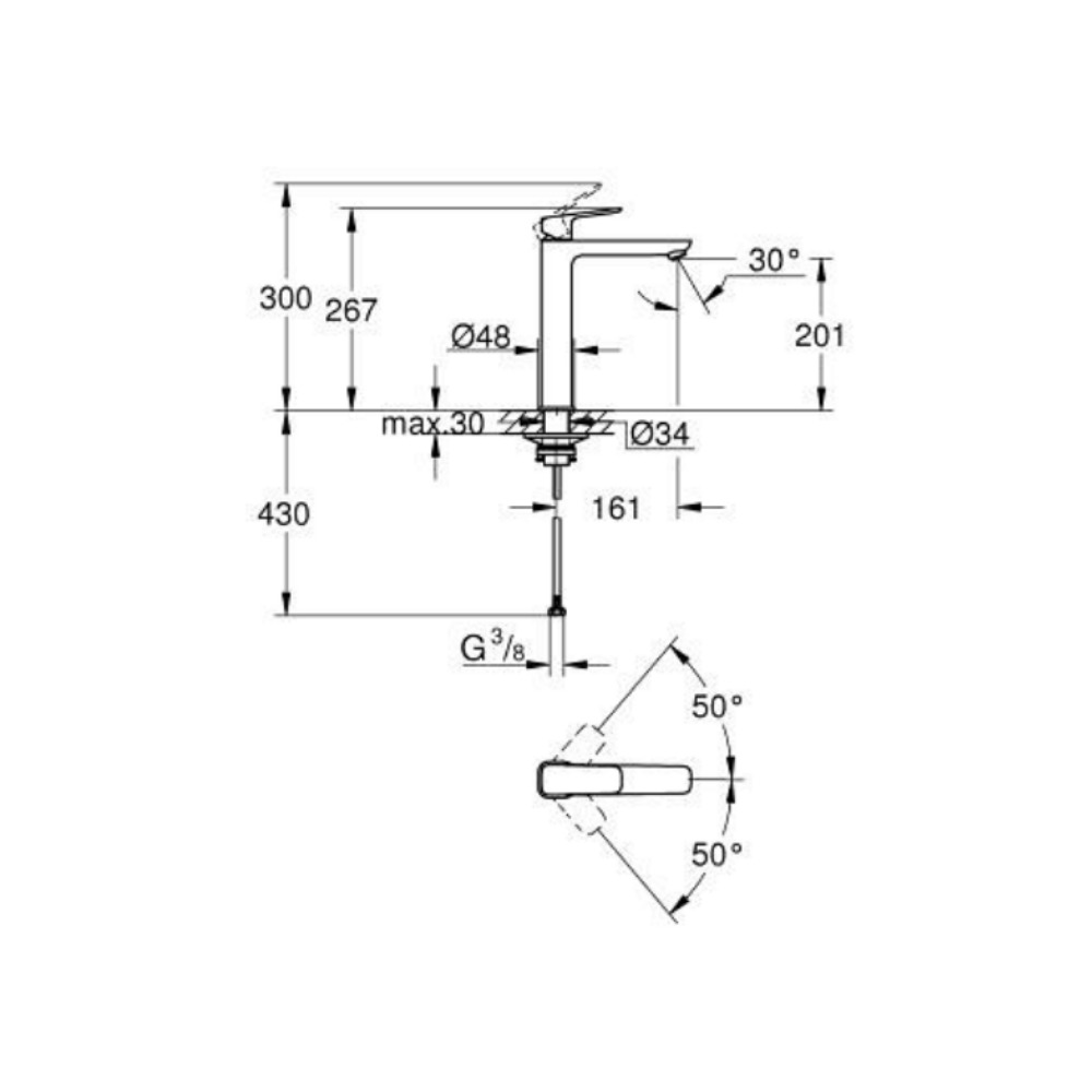 Vòi chậu nóng lạnh Cubeo XL-size GROHE 1017290000 - 3