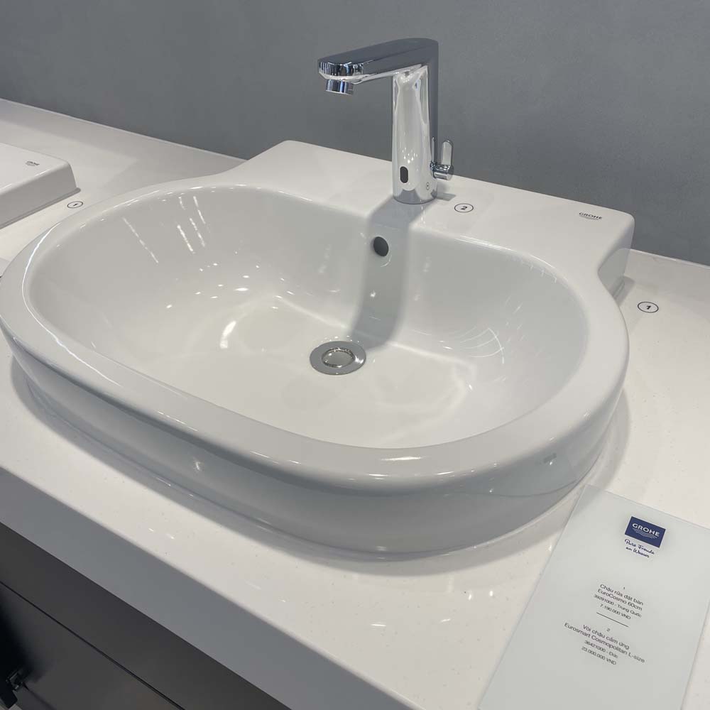 Chậu rửa mặt lavabo bán âm Eurocosmo 60cm GROHE 39291000 - 2