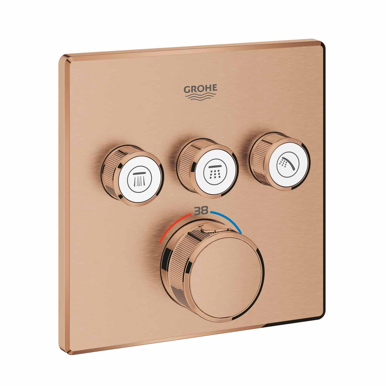 Mặt điều khiển sen tắm ổn nhiệt Grohtherm SmartControl vuông 3 chế độ GROHE 29126000