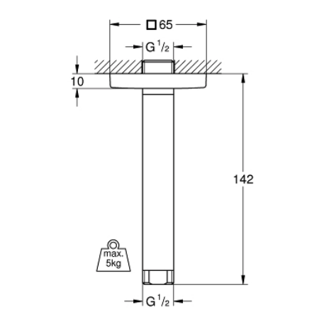 Thanh treo bát sen gắn trần GROHE 27485000 - 2