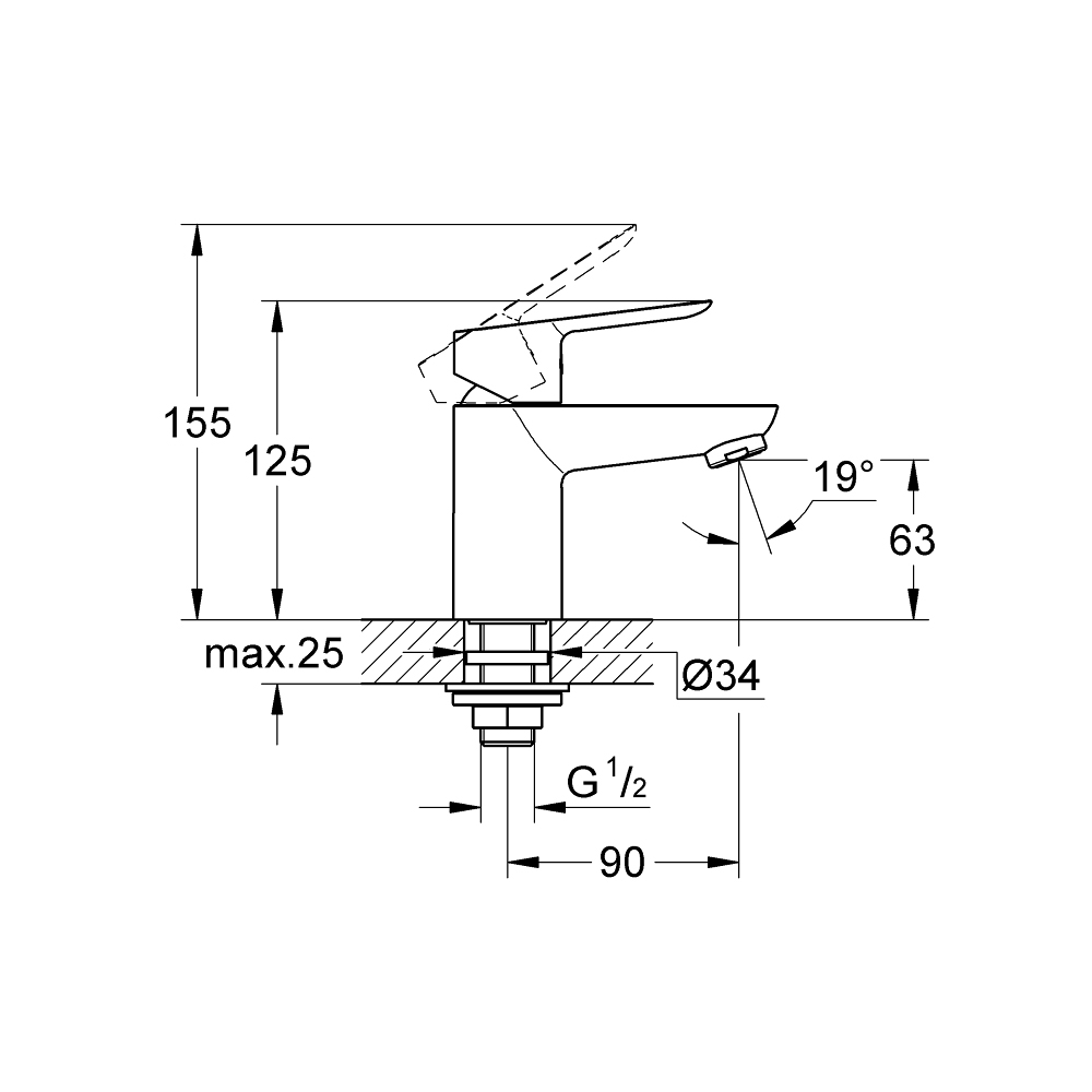 Vòi chậu lạnh BauEdge GROHE 32861000