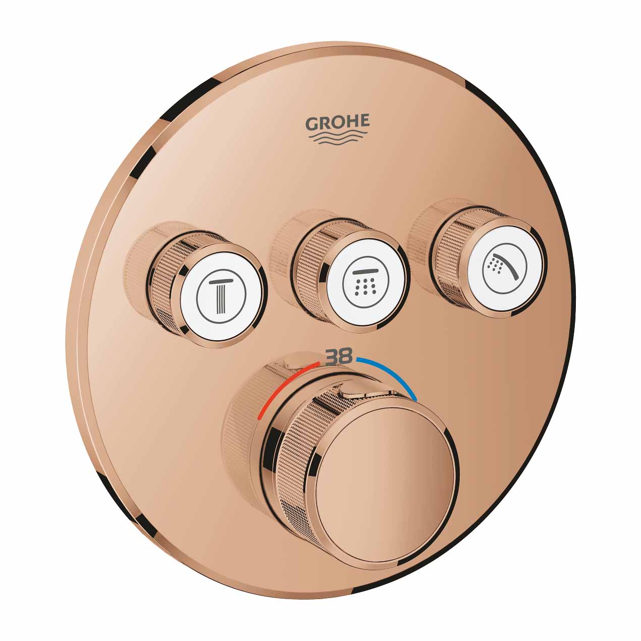 Mặt điều khiển sen tắm ổn nhiệt Grohtherm SmartControl tròn 3 chế độ GROHE 29121000 - 12
