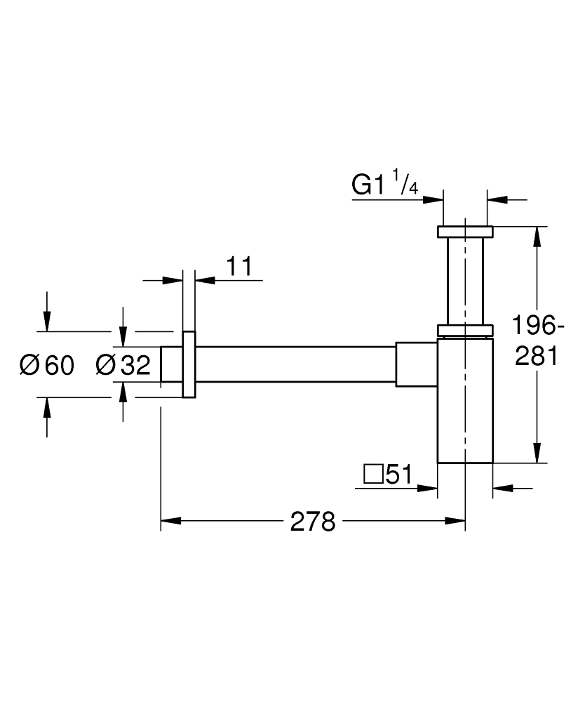 Ống thải bầu GROHE 40564000 - 4