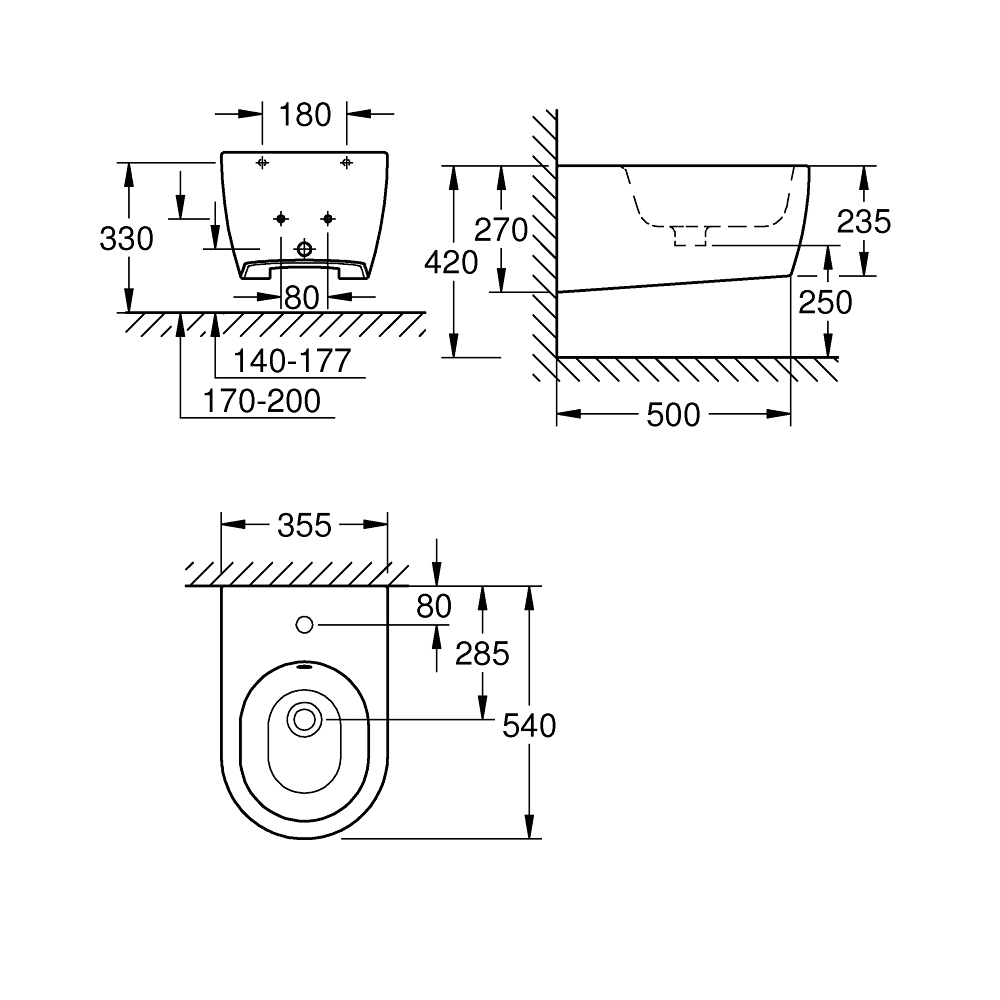 Bồn tiểu nữ treo tường Essence GROHE 3957400H