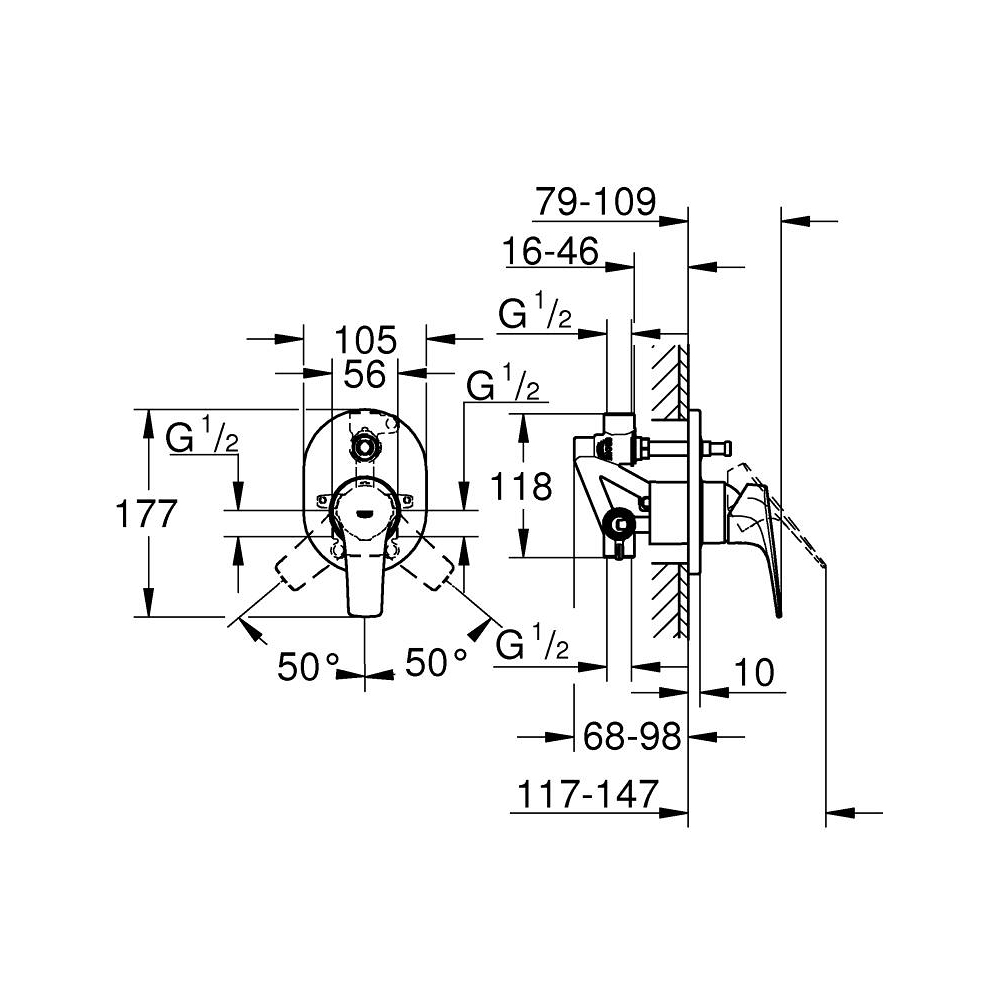 Van điều chỉnh nóng lạnh BauFlow GROHE 29045000 - 2