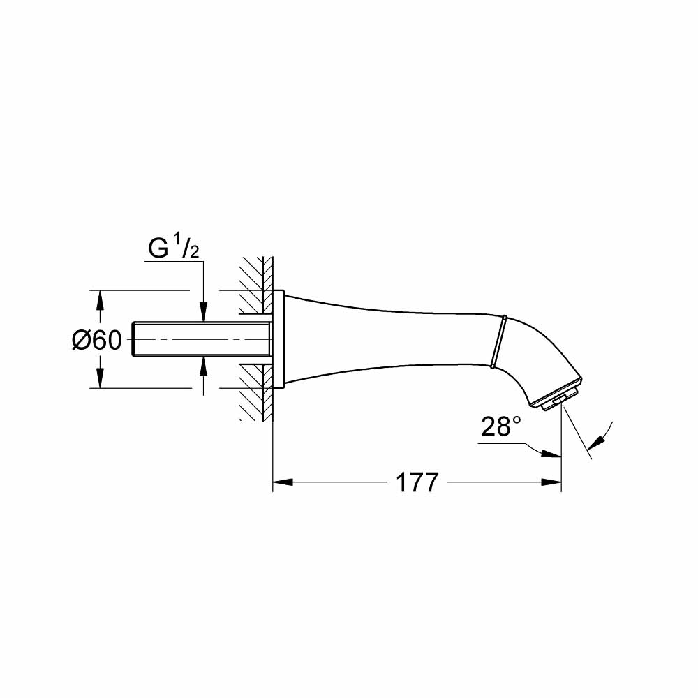 Vòi xả bồn âm tường Grandera GROHE 13341000