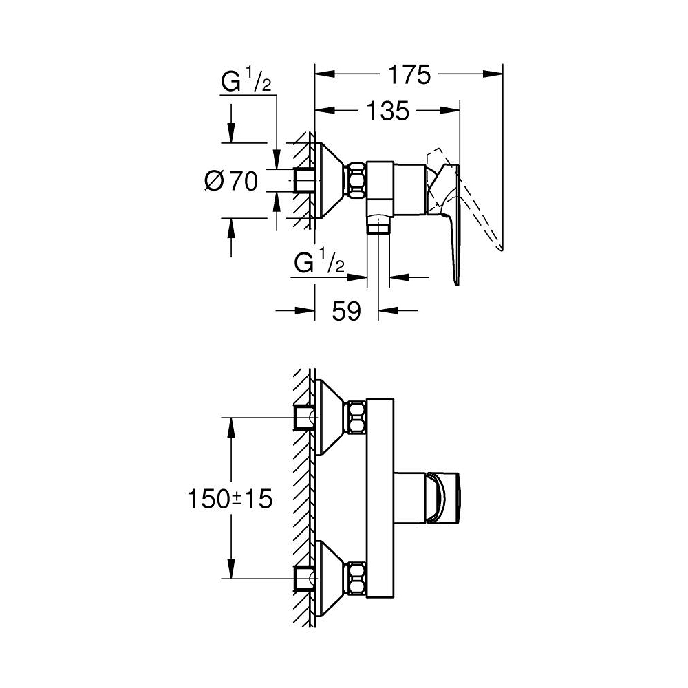 Củ sen tắm nóng lạnh BauEdge GROHE 23636001