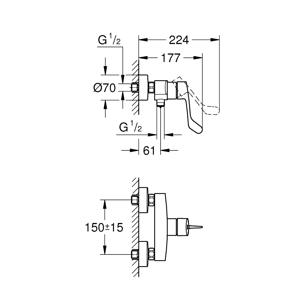 Củ sen tắm nóng lạnh Eurosmart GROHE 25244003