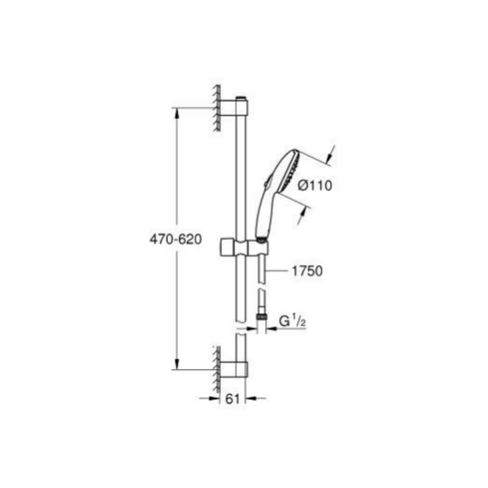 Bộ tay sen và thanh trượt sen 3 chế độ Tempesta 110 GROHE 27794003 - 2