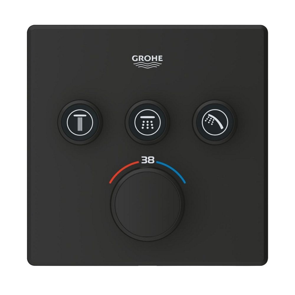 Mặt nạ điều khiển sen tắm ổn nhiệt Grohtherm SmartControl vuông 3 chế độ GROHE 102167KF00 - 4