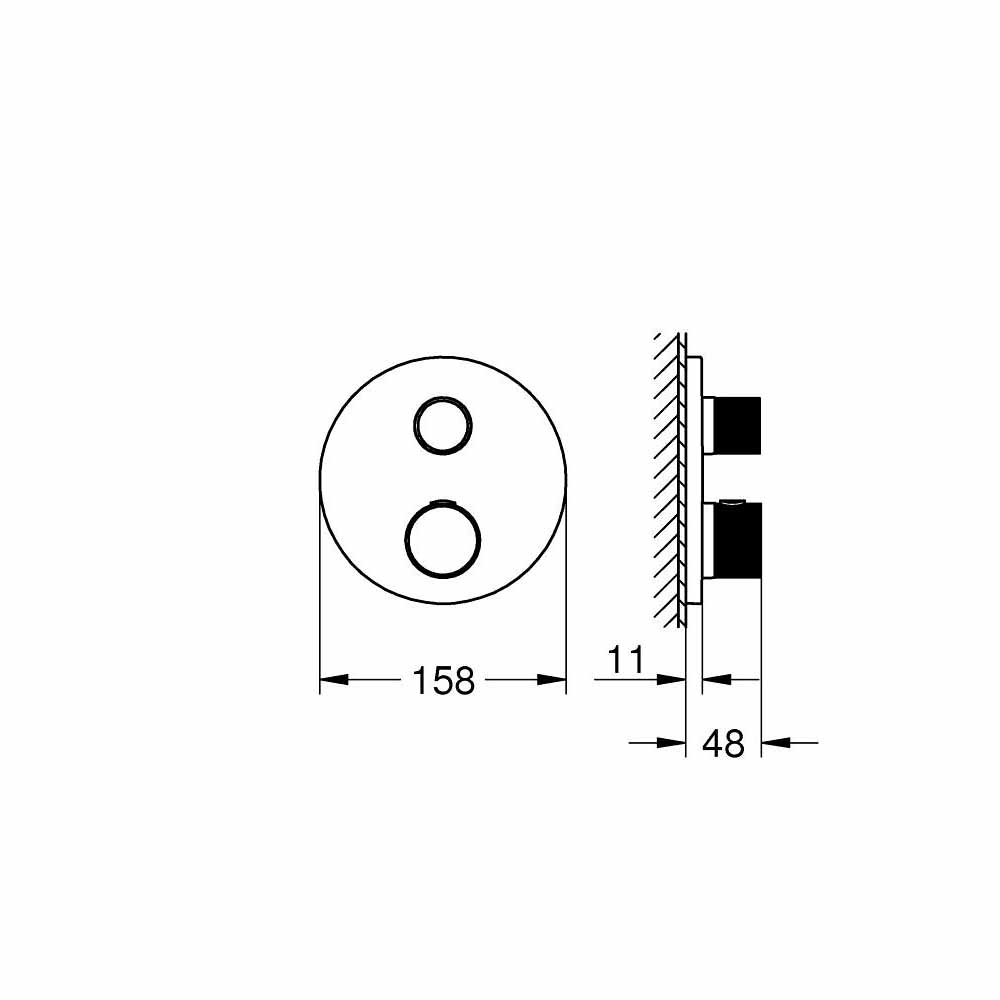 Van nhiệt độ kèm chuyển hướng 2 đường Atrio GROHE 24396000 - 2