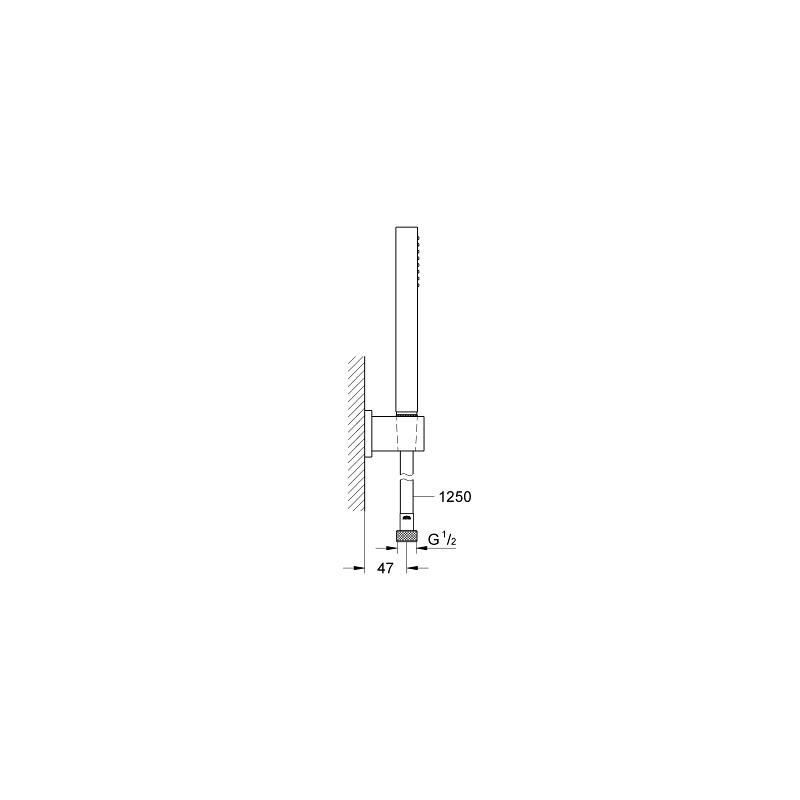 Bộ tay và gác sen tắm Euphoria Cube Stick GROHE 27702000