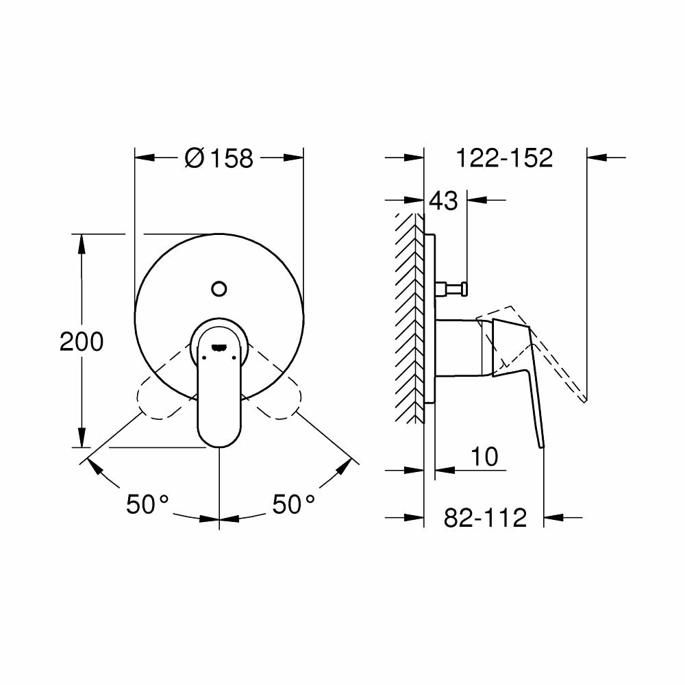 Van nóng lạnh kèm chuyển hướng 2 đường Eurosmart Cosmopolitan GROHE 24045000