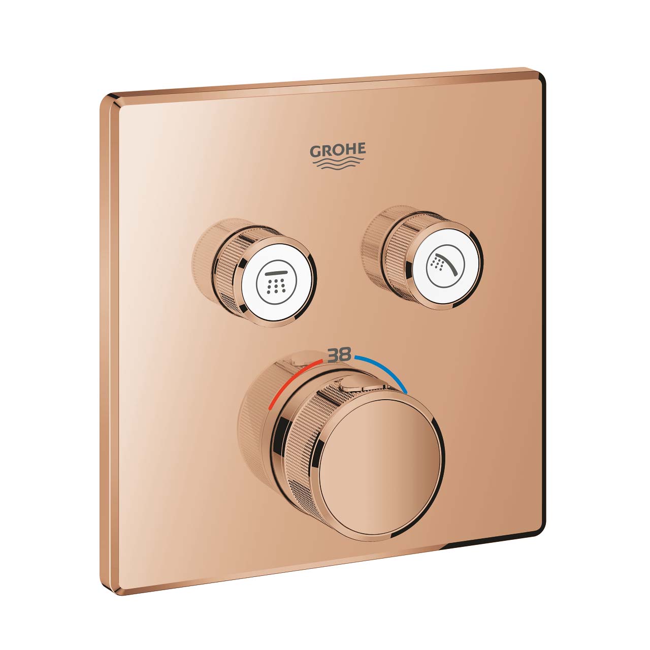 Mặt điều khiển sen tắm ổn nhiệt Grohtherm SmartControl vuông 2 chế độ GROHE 29124000 - 10