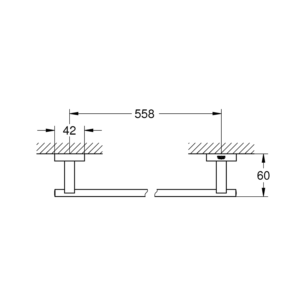 Thanh treo khăn Essentials Cube 600mm GROHE 40509001