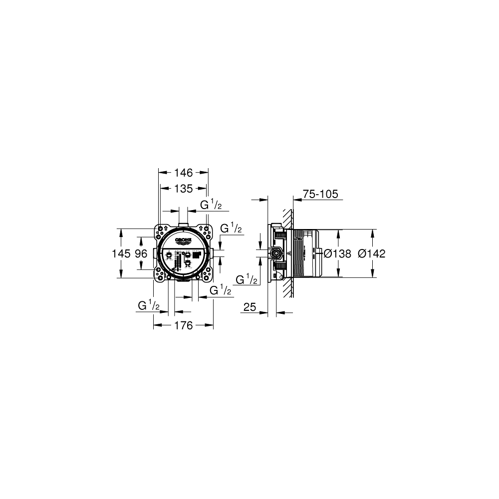 Phụ kiện âm tường GROHE 35603000