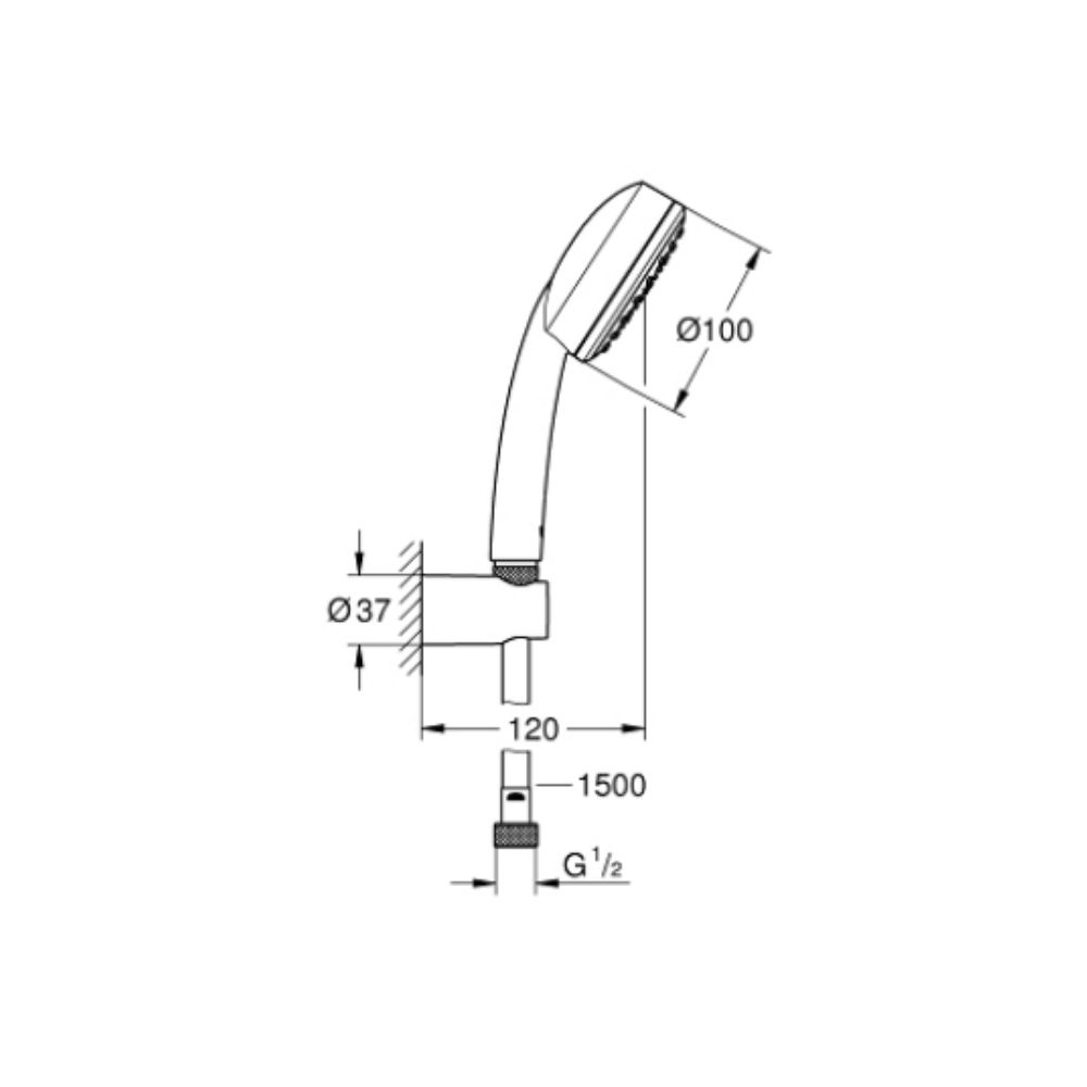 Bộ tay sen tắm Tempesta Cosmopolitan 100 GROHE 26084001 - 2