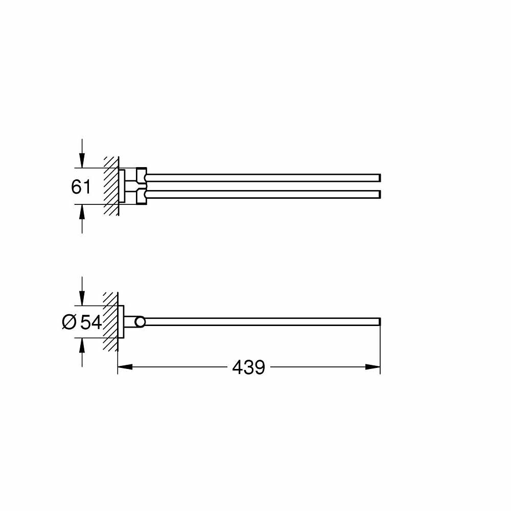 Thanh treo khăn đôi Essentials GROHE 40371001