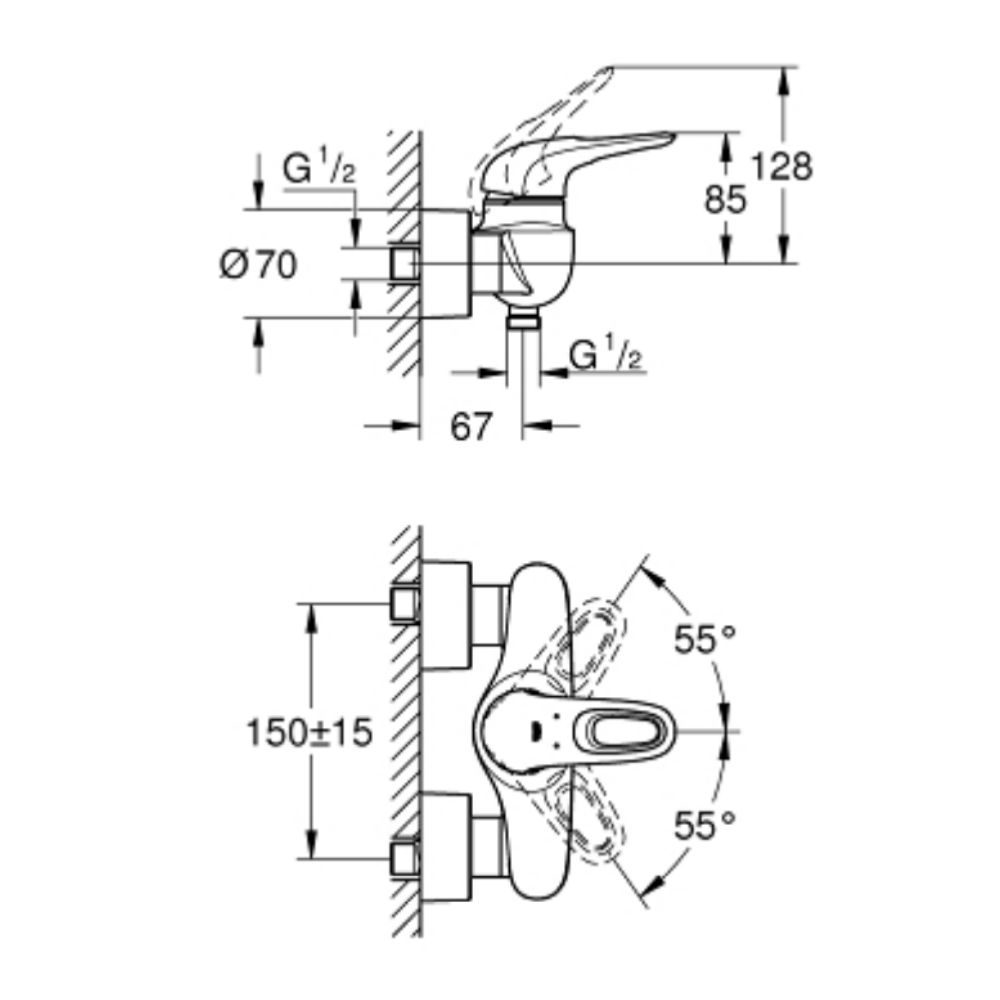 Củ sen tắm nóng lạnh Eurostyle GROHE 33590003 - 2