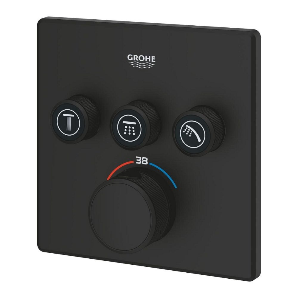 Mặt nạ điều khiển sen tắm ổn nhiệt Grohtherm SmartControl vuông 3 chế độ GROHE 102167KF00 - 5