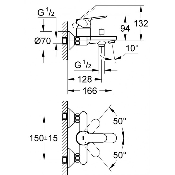 Củ sen tắm nóng lạnh BauEdge Grohe 32820000
