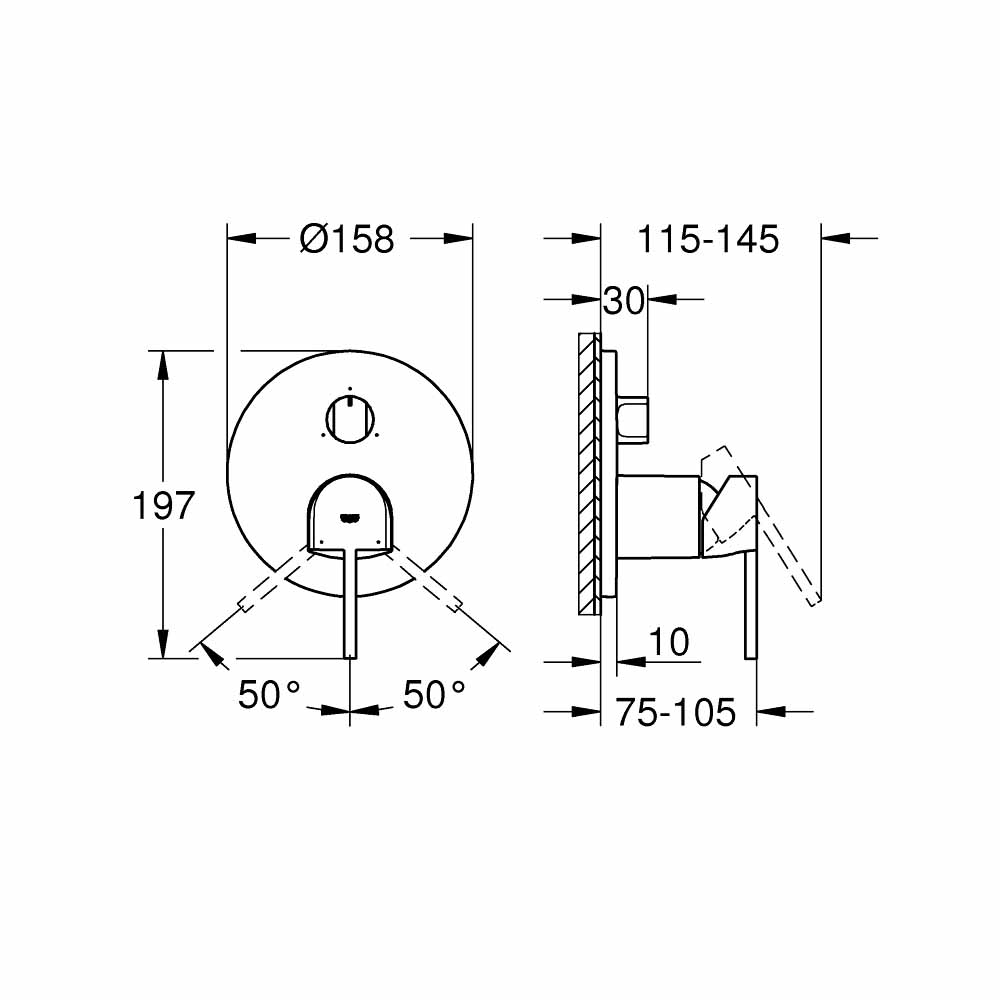 Van nóng lạnh kèm chuyển hướng 3 đường Plus GROHE 24093003