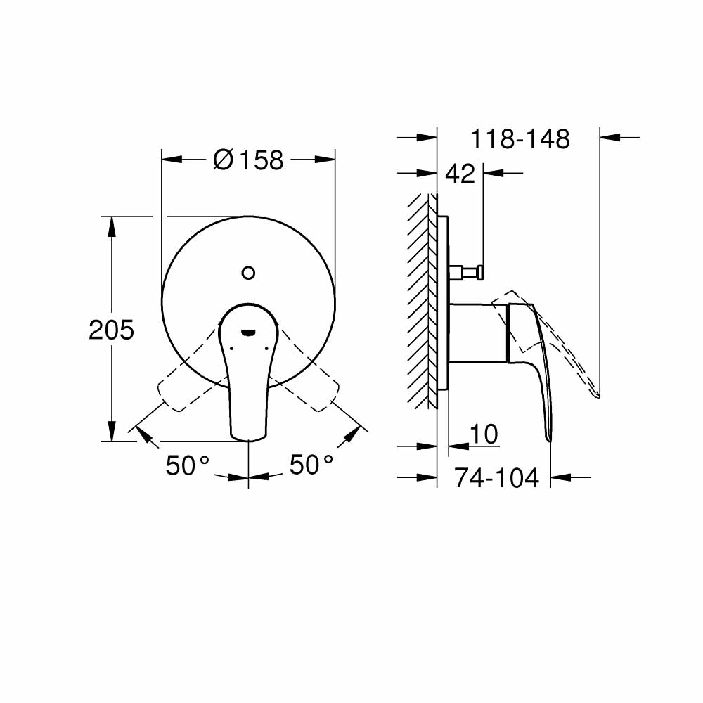 Van nóng lạnh kèm chuyển hướng 2 đường Eurosmart GROHE 24043003 - 2