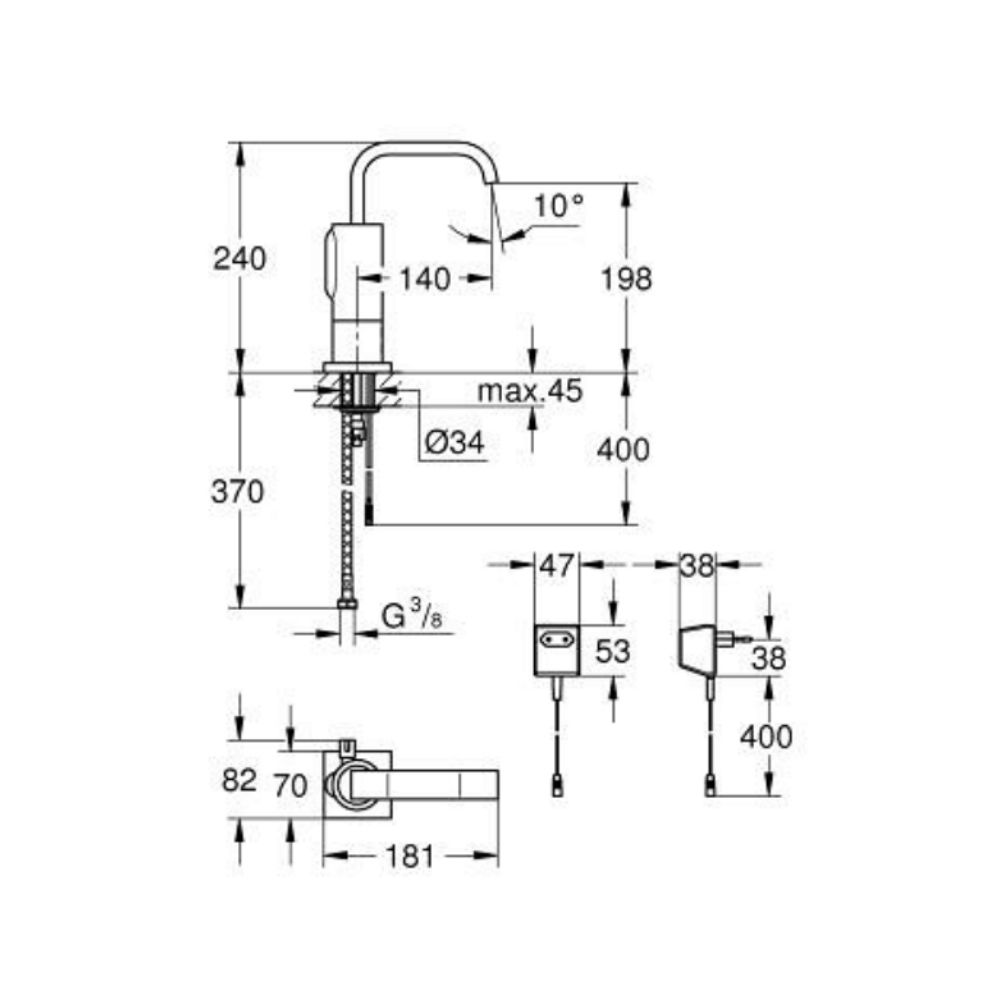 Vòi chậu cảm ứng Allure E GROHE 36095000