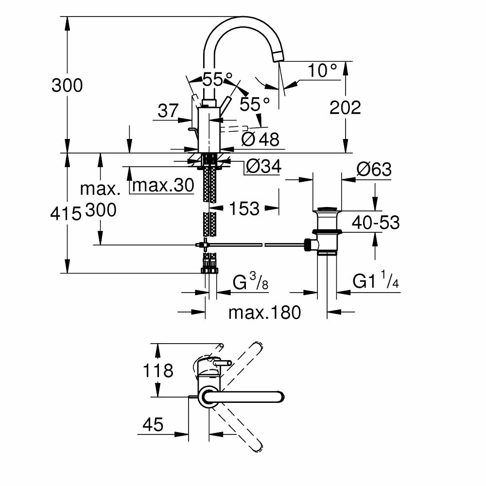 Vòi chậu nóng lạnh Concetto GROHE 32629002 - 2