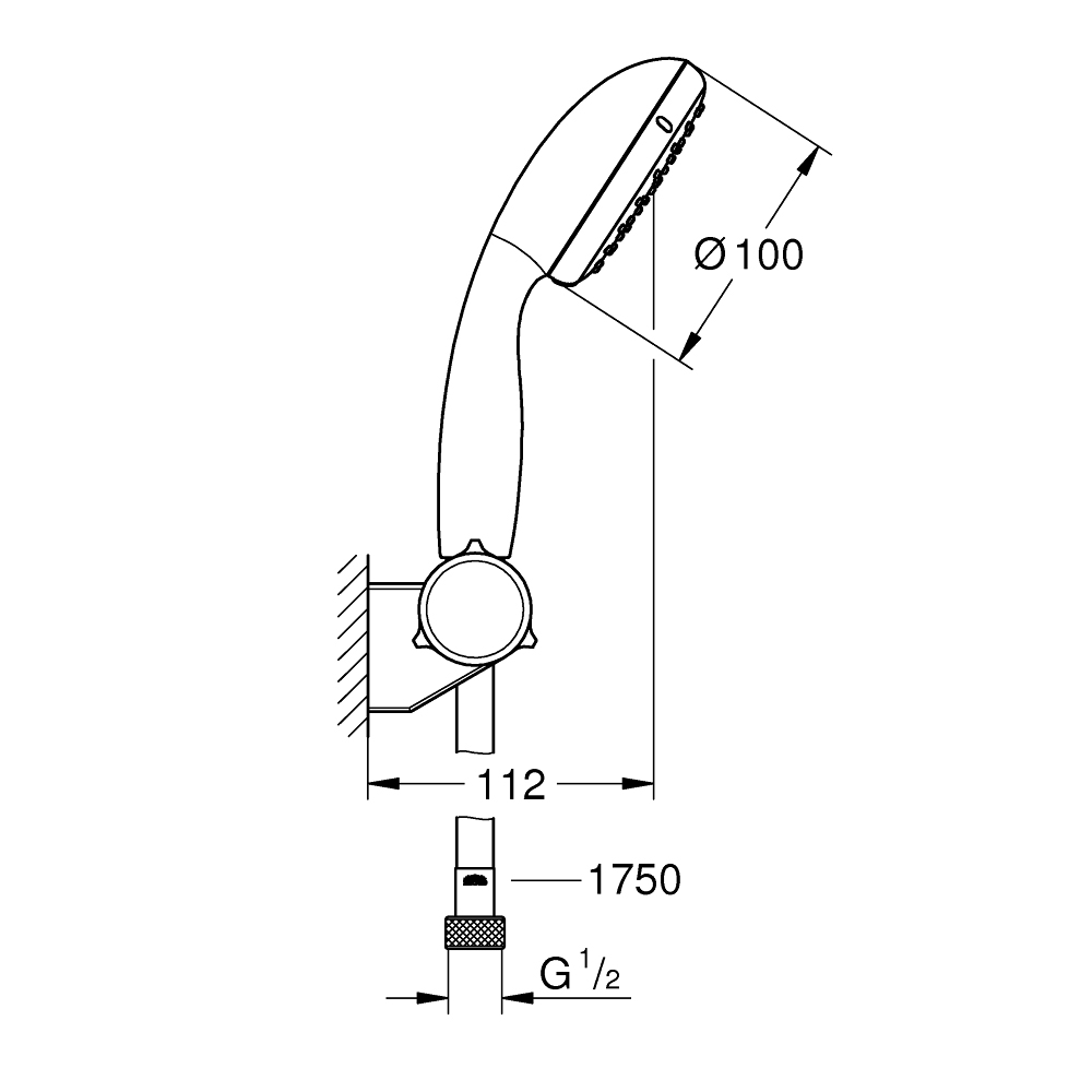 Bộ tay sen tắm 2 chế độ Tempesta 100 GROHE 2760110E - 2